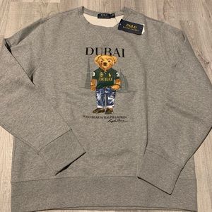 Polo Ralph Lauren Dubai Bear Gray Fleece Sweater